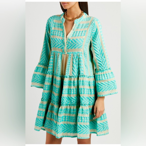 Devotion Twins Embroidered Ella Tunic Dress Green Size XS NWT - Picture 1 of 9